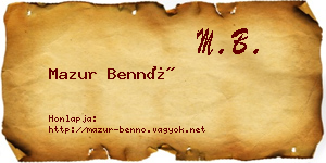 Mazur Bennó névjegykártya